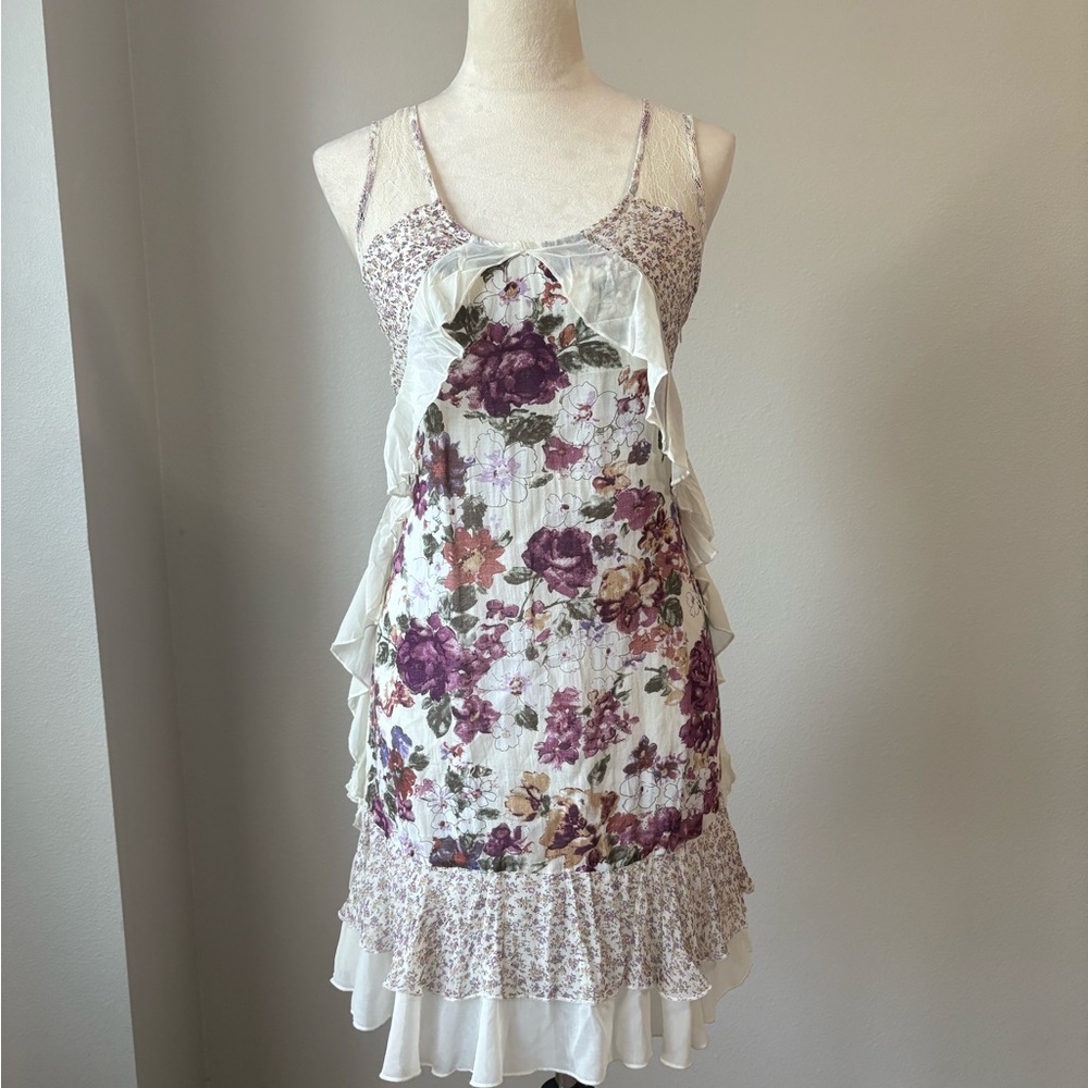 Lulumari by Anthropologie 2000s Floral Ruffle Dress